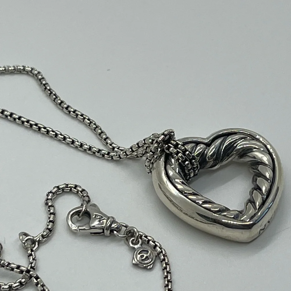 David Yurman Sterling Silver Heart Necklace